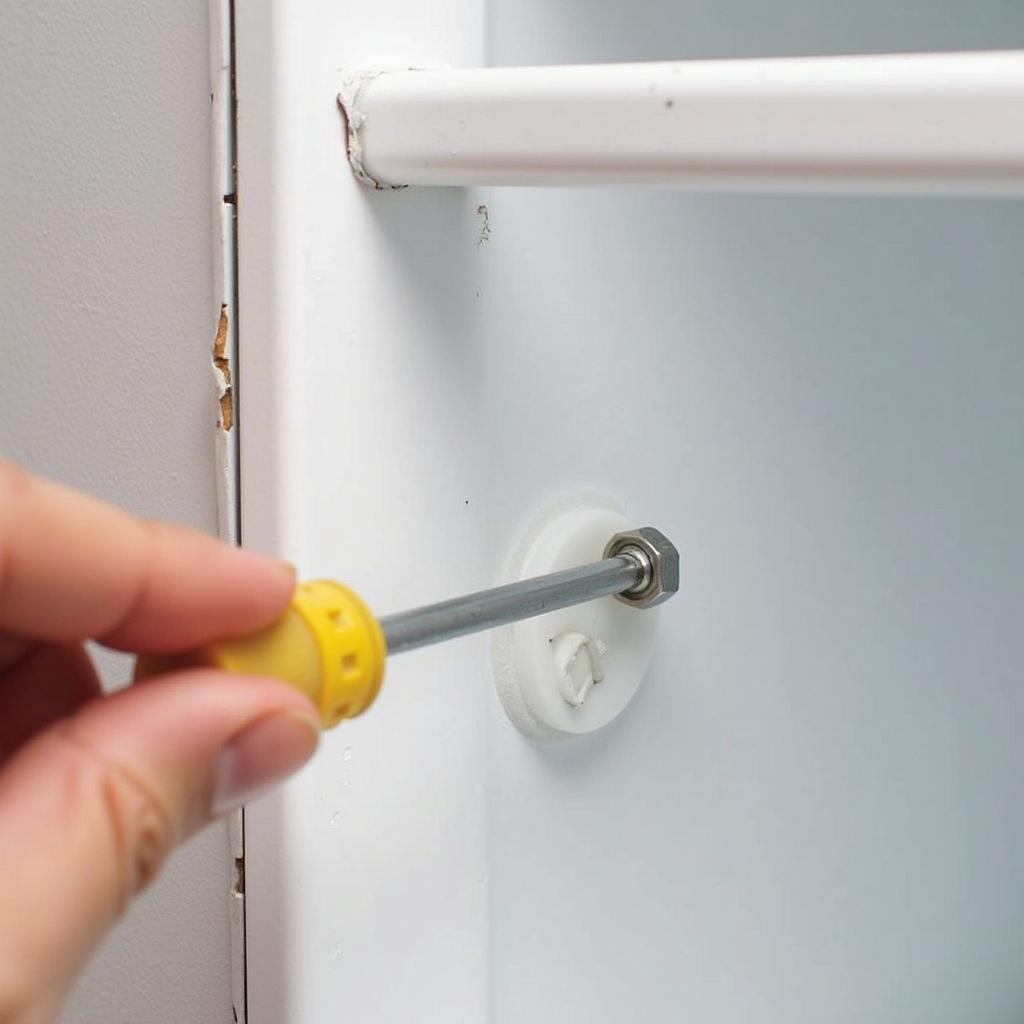 Tháo ốc vít gioăng tủ lạnh để thay mới