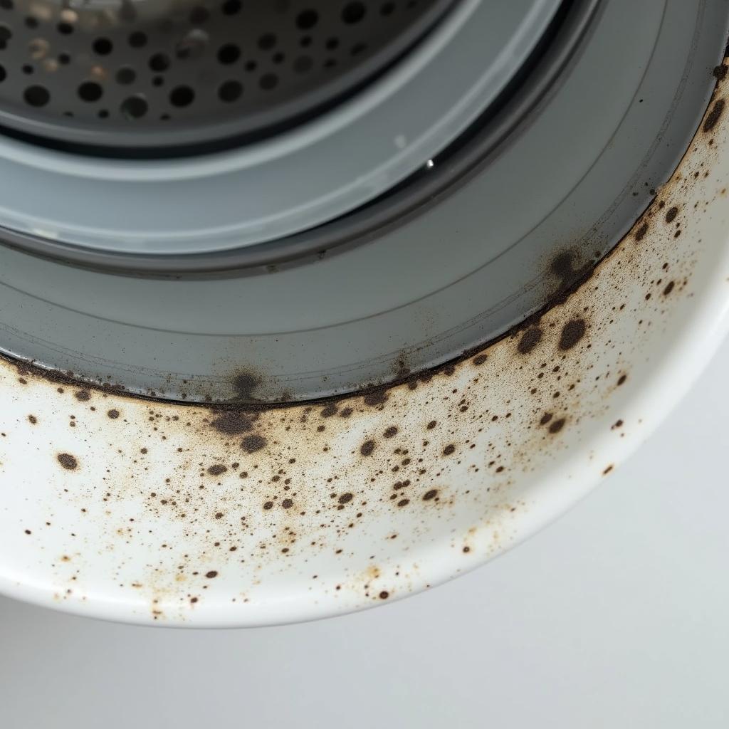 Gioăng cao su máy giặt bị mốc đen, cần được làm sạch